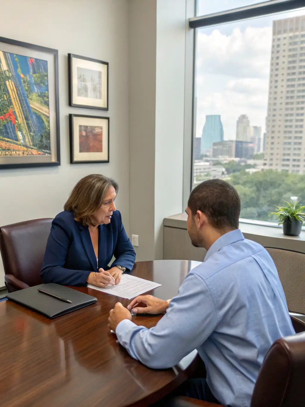 A person confidently negotiating a real estate deal, using effective communication techniques and strategies learned from the mentorship.