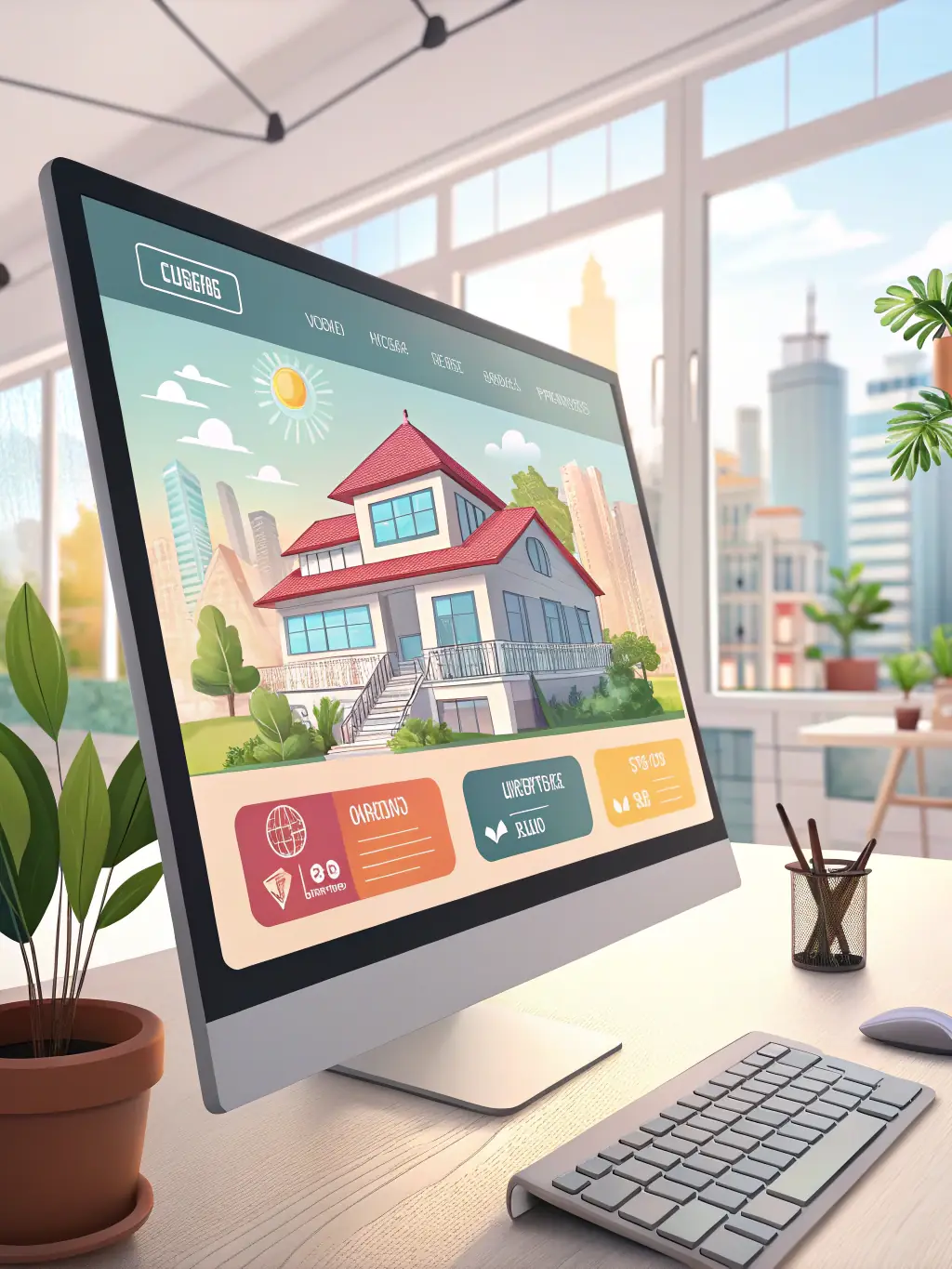 A screenshot of a professionally designed real estate website template, showcasing its user-friendly interface and lead-generating features.
