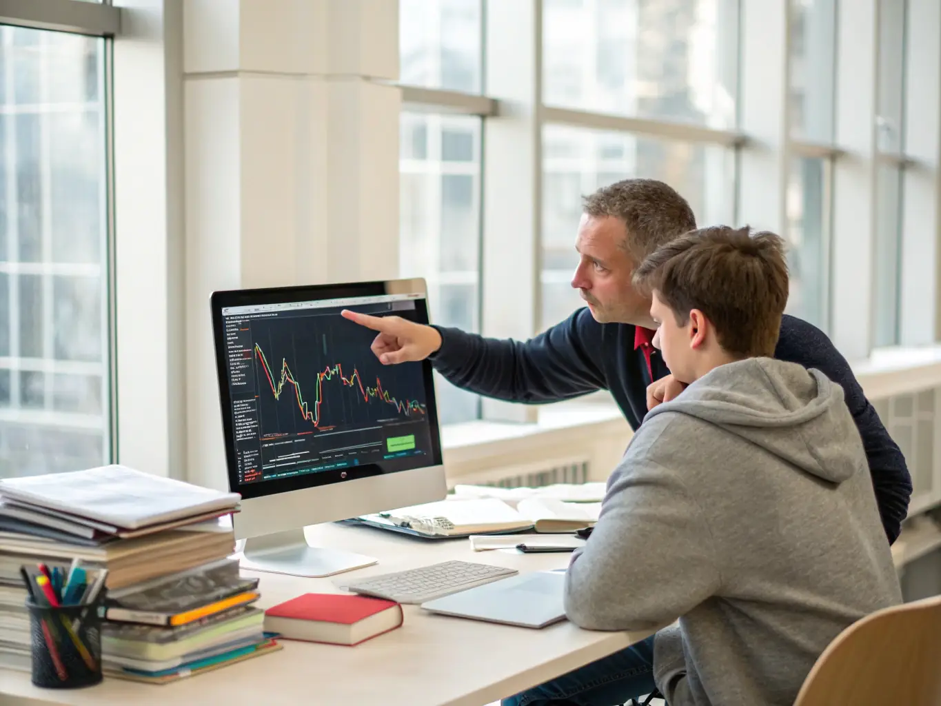 A FlipHouse University mentor is reviewing a real estate deal with a student, analyzing potential profits and risks, and providing feedback on negotiation strategies.
